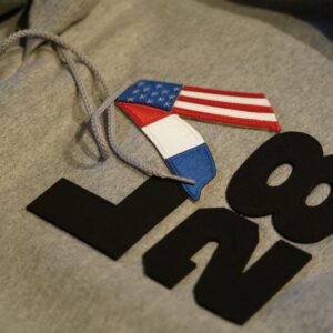 LA2028 patch on hoodie