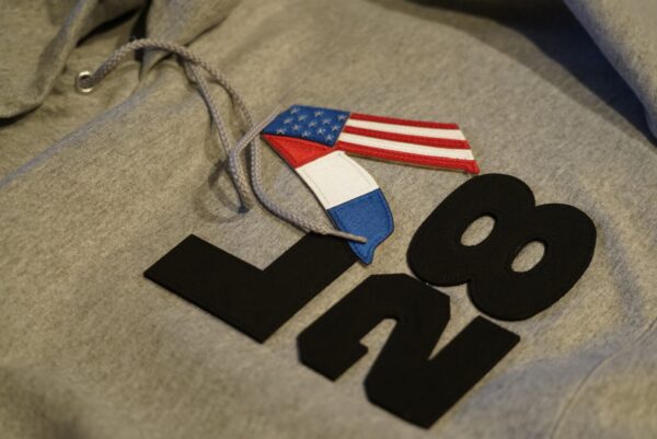 LA2028 patch on hoodie