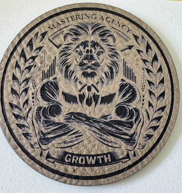 Lion engraved on a patch