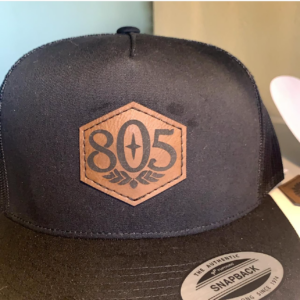 805 engraved patch on black hat