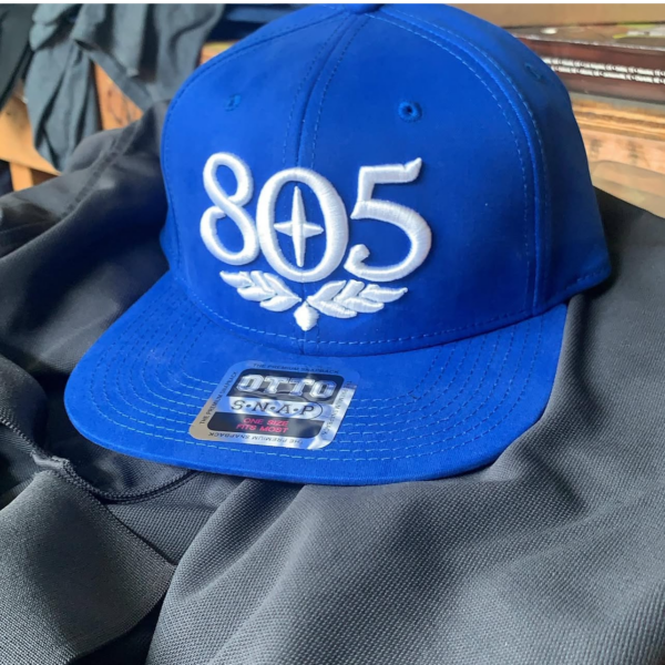 805 raised embroidery blue hat