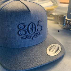 805 raised embroidery grey hat