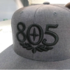 805 raised embroidery grey hat