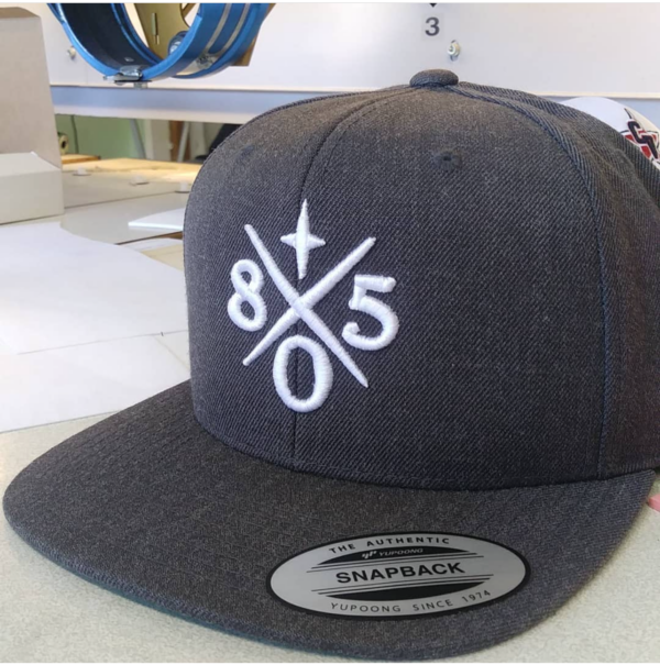 805 cross raised embroidery grey hat