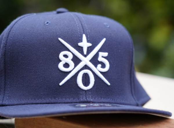 805 cross raised embroidery navy hat